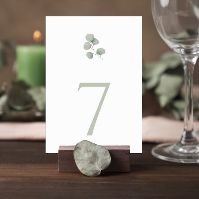 Modern Greenery Reception Table Sign Bordsnummer (Skapare uppladdad)
