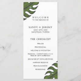 Modern Greenery Tropical Bröllop Program