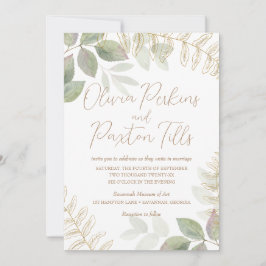 Modern grekiska med Guld Bröllop Inbjudningar