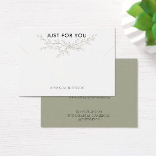 Modern Gren Earthy Bracelet Visning Card Visitkort