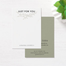 Modern Gren Earthy Necklace Visning Card Visitkort