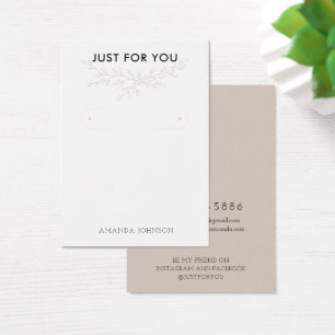 Modern Gren Earthy Ring Earring Visning Card Visitkort