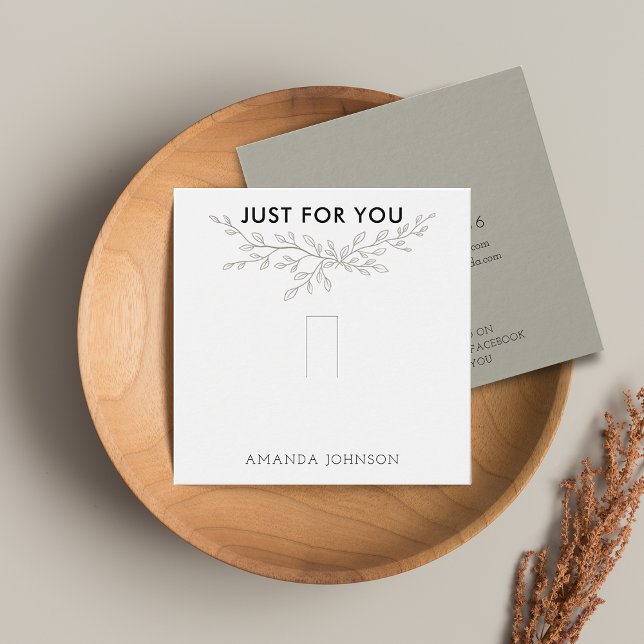 Modern Gren Earthy Ring Visning Card Fyrkantigt Visitkort (Modern Branch Earthy Ring Display Card)
