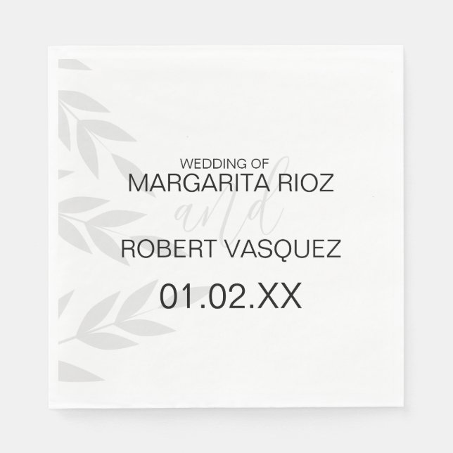 Modern Gren Grått Black White Pappersservett (Framsidan)