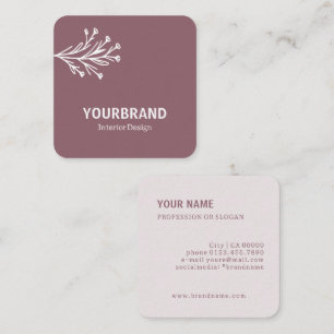 Modern Gren Inredingsdesign Dusty Rosa Lilac Fyrkantigt Visitkort