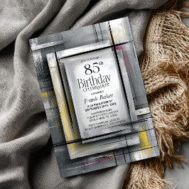Modern Grey 85th Birthday Party Inbjudningar