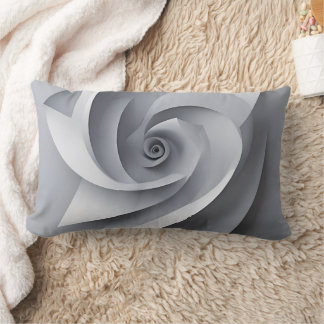Modern Grey Abstract Rose – Minimalist AI art Lumbarkudde
