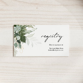Modern Grey and Guld Baby Shower Registry Tilläggskort