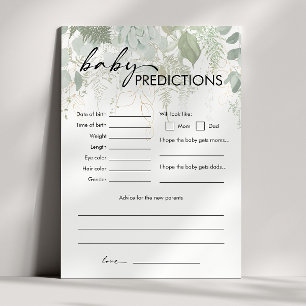 Modern Grey Baby Shower Baby PredicCard Inbjudningar