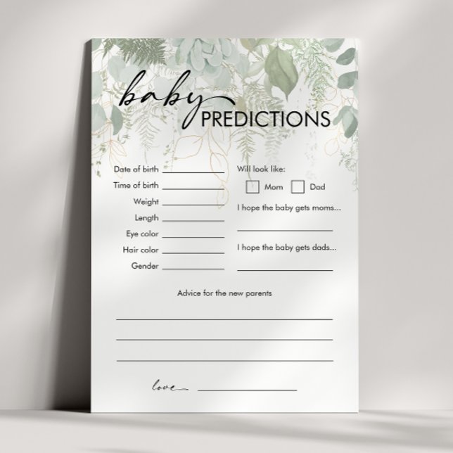 Modern Grey Baby Shower Baby PredicCard Inbjudningar (Skapare uppladdad)