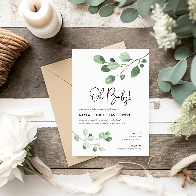 Modern grey Baby Shower by Mail Inbjudningar (Skapare uppladdad)
