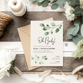 Modern grey Baby Shower by Mail Inbjudningar