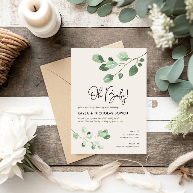 Modern grey Baby Shower by Mail Inbjudningar (Skapare uppladdad)