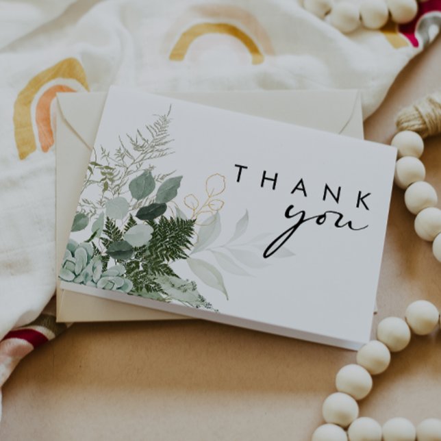 Modern Grey Baby Shower, uppslaget tack, ditt kort (Skapare uppladdad)
