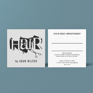 Modern Grey Black Scissors Hair Stylist Fyrkantigt Visitkort