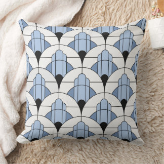 Modern Grey/Blue Art Deco Style  Kudde