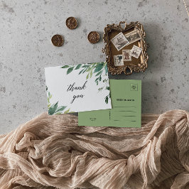 Modern Grey Botanical Foliage Tack Vykort