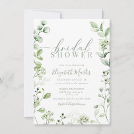 Modern grey Botanical Möhippa Inbjudningar