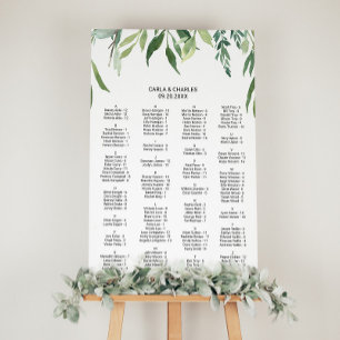 Modern Grey Foliage Alfabetical Seite Diagram Poster