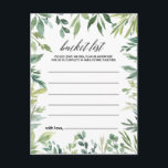 Modern Grey Foliage Bucket List Cards Vykort<br><div class="desc">Dessa moderna gigerny foliage bucket-kort är perfekten för ett tropiskt bröllop eller en möhippa. Den här handmålade vattenfärgsdesignen har en vacker grönt som är väl placerad i ramar. Bucket List-skylten säljs separat.</div>