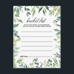Modern Grey Foliage Bucket List Cards Vykort<br><div class="desc">Dessa moderna gigerny foliage bucket-kort är perfekten för ett tropiskt bröllop eller en möhippa. Den här handmålade vattenfärgsdesignen har en vacker grönt som är väl placerad i ramar. Bucket List-skylten säljs separat.</div>