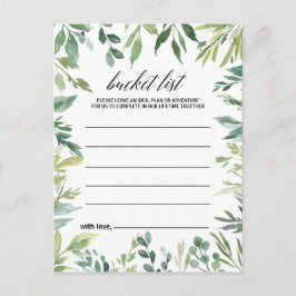 Modern Grey Foliage Bucket List Cards Vykort