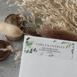 Modern Grey foliage Return-adressetikett Returadress Etikett