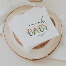 Modern Grey och Guld Baby Shower Napkins