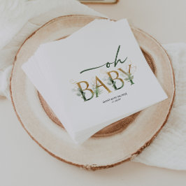 Modern Grey och Guld Baby Shower Napkins Pappersservett