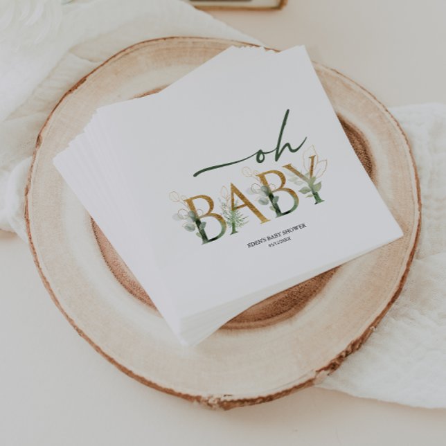 Modern Grey och Guld Baby Shower Napkins Pappersservett (Skapare uppladdad)