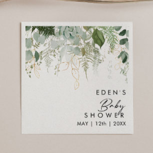 Modern Grey och Guld Baby Shower Napkins Pappersservett