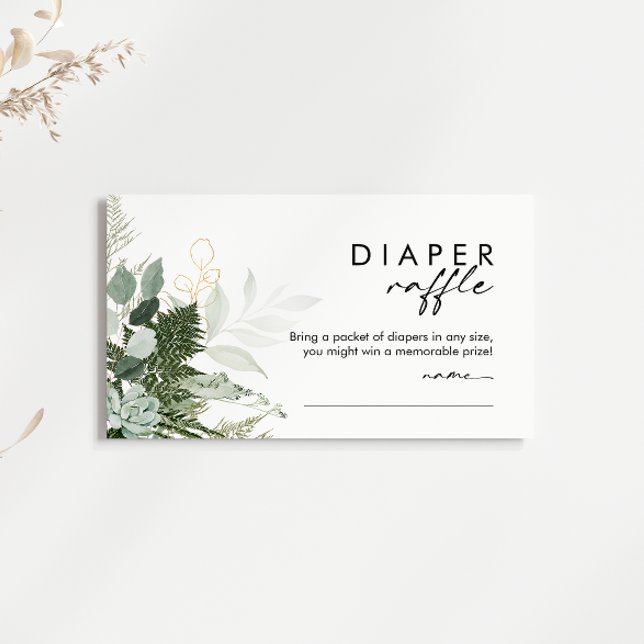 Modern Grey och Guld Diaper Raffle Baby Shower Tilläggskort (Skapare uppladdad)