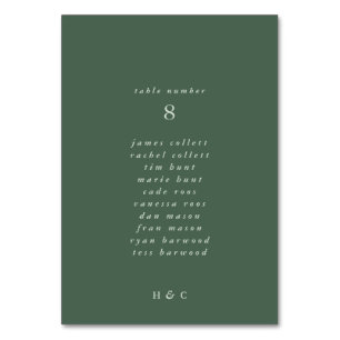 Modern Grey Sage Moss Plain Simple Bröllop Tab Bordsnummer