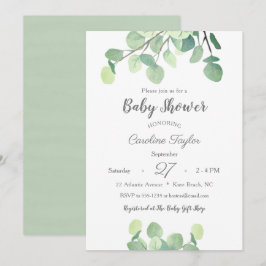 Modern Grey Simple Gender Neutral Baby Shower Inbjudningar