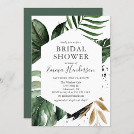 Modern Grey Tropical Möhippa Inbjudningar