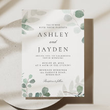 Modern Grey Vår bröllop-inbjudan