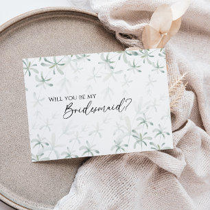 Modern Grey White Bröllop Bridesmaid Frieri Inbjudningar