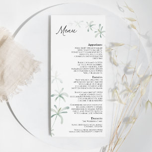 Modern Grey White Bröllop Flat Menu Meny