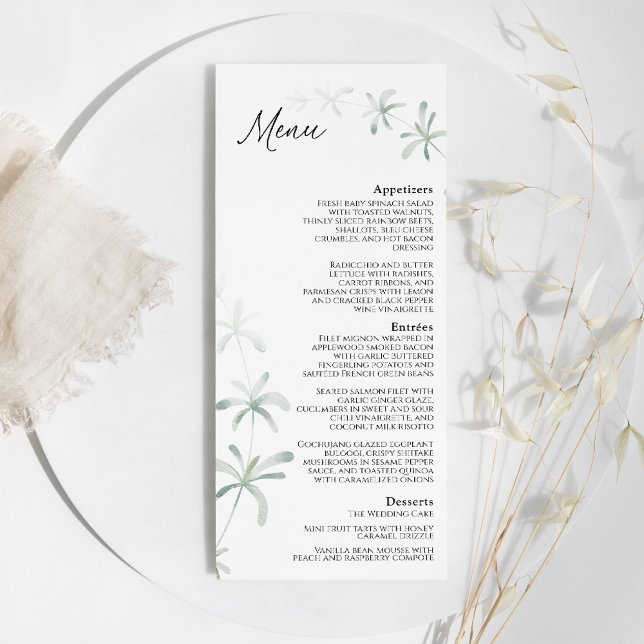 Modern Grey White Bröllop Flat Menu Meny (Skapare uppladdad)