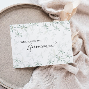 Modern Grey White Bröllop Groomsman Frieri Inbjudningar