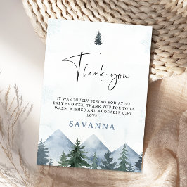Modern Grey Wilderness Winter Baby Shower Tack Kort