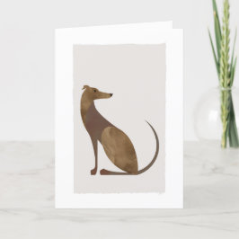 Modern Greyhound Porträtt Tack Kort