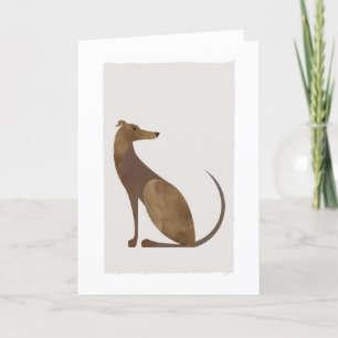 Modern Greyhound Porträtt Tack Kort