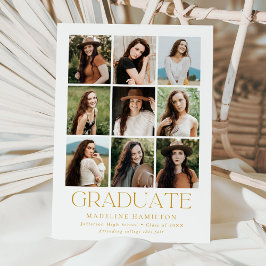Modern Grid Guld 9 Photo Collage Studenten Meddelande