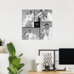 Modern Grid Monogram Box Bröllop 4 Photo Collage Poster<br><div class="desc">Snyggt Minimalist Center Black and White Square Box Modern Grid Monogram Bröllop 4 Photo Collage Art Print / Poster Designade/ursprungliga teckningar med tjock*fa*tin. Enkel att anpassa med ditt eget textmeddelande, namn, foto eller bild. Fler redigeringsfunktioner finns på sidan Redigera design. ・ ・ ・ ・ ・ ・ ・ budgivningsorder ・ budgivningsår...</div>
