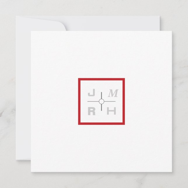 Modern Grid Red Wedding-inbjudan Inbjudningar (Framsida)