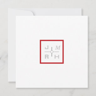Modern Grid Red Wedding-inbjudan Inbjudningar