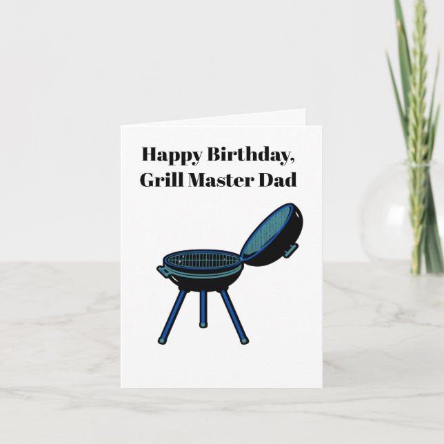 Modern Grill Master Grattis på födelsedagen Card f Kort (Framsida)