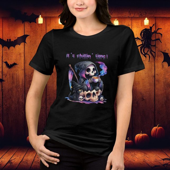 Modern Grim Reaper Halloween Det är dags för Chill T Shirt (Skapare uppladdad)