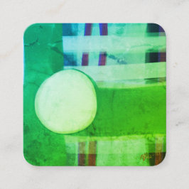 Modern Grön Abstrakt Minimalistisk Fyrkantig Ren Fyrkantigt Visitkort